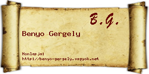 Benyo Gergely névjegykártya